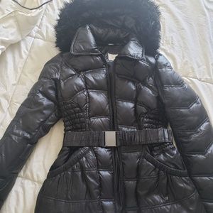 Black winter puffy coat